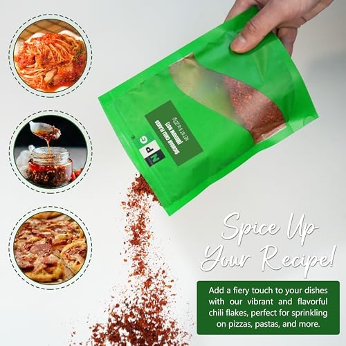 NPG Authentic Sichuan Chili Flakes 8 Ounces, Medium Hot, Szechuan Crushed Red Pepper Flakes Bulk, Essential Spice Seasoning for Making Kimchi, Chili Oil, Stir-fry, Pizza, Salads, and Tacos