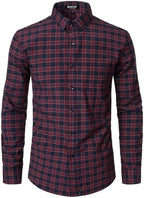 JEMITOP Men's Transitional Weather Slim Fit Long Sleeve Button Down Shirt Business Casual Dress Shirts with Pocket