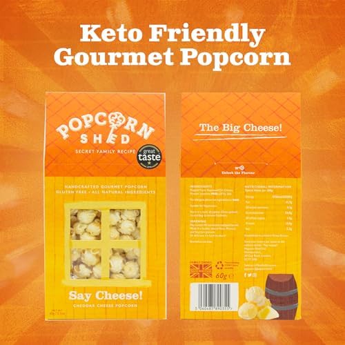 Popcorn Shed Say Cheddar Cheese Flavoured Gourmet Popcorn Gift, Yellow, 165 g, Pack of 3