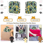Likesing Tampon Holder for Purse, Canvas Period Bag Sanitary Napkin Storage Bag for Girls Womens, Portable Feminine Emergency Pad Period Pouch(Daisy Black Cat)