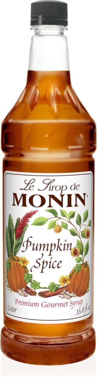 Monin Pumpkin Spice Syrup, 33.8-Ounce Plastic Bottle (1 liter)