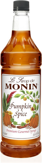 Monin Pumpkin Spice Syrup, 33.8-Ounce Plastic Bottle (1 liter)