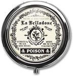 Poison Pill Box Case Pillbox Holder Trinket Stash Box Arsenic Vintage Style Medicine Vitamin Pill Organizer Case Black 1 Count (Pack of 1)