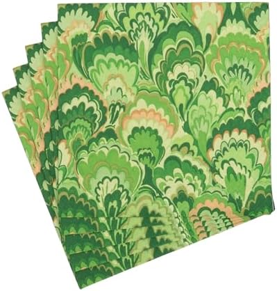 Caspari Marbled Ceramica Green Luncheon Napkins - Includes 20 Luncheon Napkins