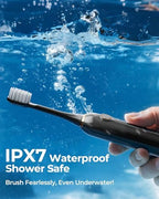 Black Electric Toothbrushes, with 4 Brush Heads, 1 Travel Toothbrush Case, for Adults and Kid Electric Toothbrush, Long 180-Day Battery Life, 6 Modes, IPX7 Waterproof, Smart 2-Minute Timer.