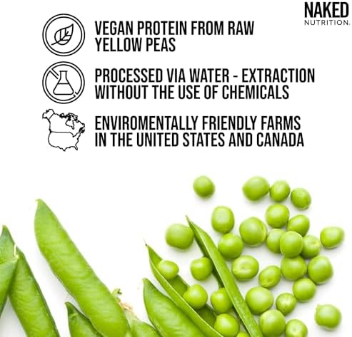 NAKED Pea - 5LB 100% Pea Protein Powder from North American Farms - Unflavored Vegan Pea Protein Isolate - NSF Certified, Plant Protein Powder, Easy to Digest - 76 Servings