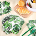 Engrowtic 100 Pcs Tropical Palm Leaf Napkins Luncheon Paper Hawaiian Luau Napkins 6.5 x 6.5'' Square Safari 2 Ply Disposable Jungle Baby Shower Party Decorations for Summer Birthday Supplies
