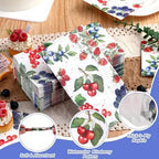 Supervitae 50 Pack Summer Fruit Paper Guest Napkins 3 Ply Disposable Summer Berry Hand Towels Fruit Decorative Paper Bathroom Napkins for Baby Shower Birthday Holiday Table Home Party Supplies
