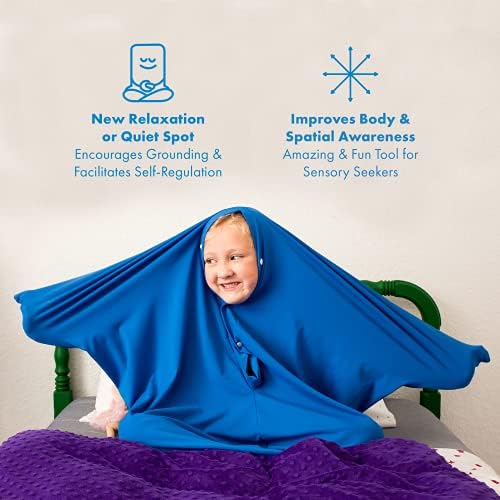 Harkla Body Sock - Sensory Socks for Kids - Stretchable Sack to Help Relax and Focus - Easy to Wash Breathable Sensory Full Body Sock for Children - Extra Large 64" x 30"