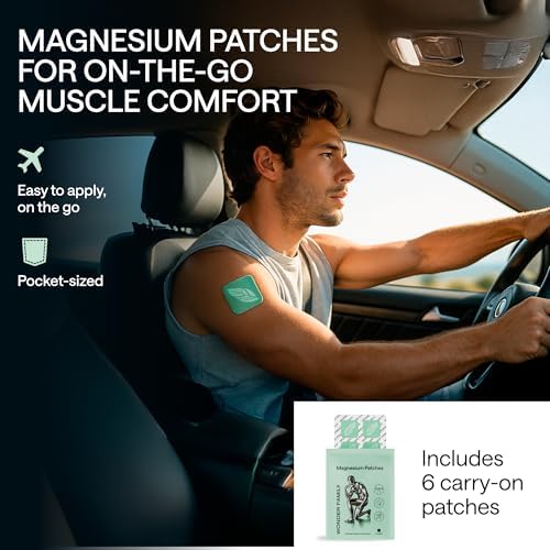 Pure Magnesium Oil Spray for Feet and Whole Body - Muscle Soothing - Topical Magnesium Foot Spray for Sleep Support and Relaxation - Mist Bottle 8.45 Fl Oz, 6 Patches