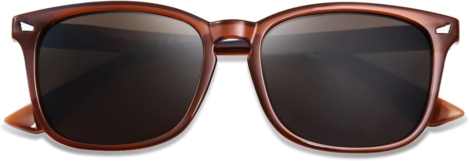 OPTOFENDY Reader Sunglasses for Women Men, Full Lens Outdoor Reading Sunglasses with Spring Hinge, UV400 Protection, Brown 1.5