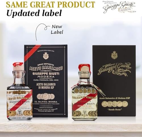Giusti Premium Balsamic Vinegar of Modena IGP – 5 Gold Medals Italian Aceto Balsamico di Modena in a Luxurious Gift Box, Thick, Rich & Balanced Gourmet Condiment for Finishing – 8.45 fl oz (250 ml)