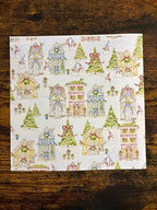 IHR Ideal Home Range Party Napkins Disposable 3-Ply Paper Lunch Napkin Pack, 6.5" x 6.5", Gingerbread House, 20-Count
