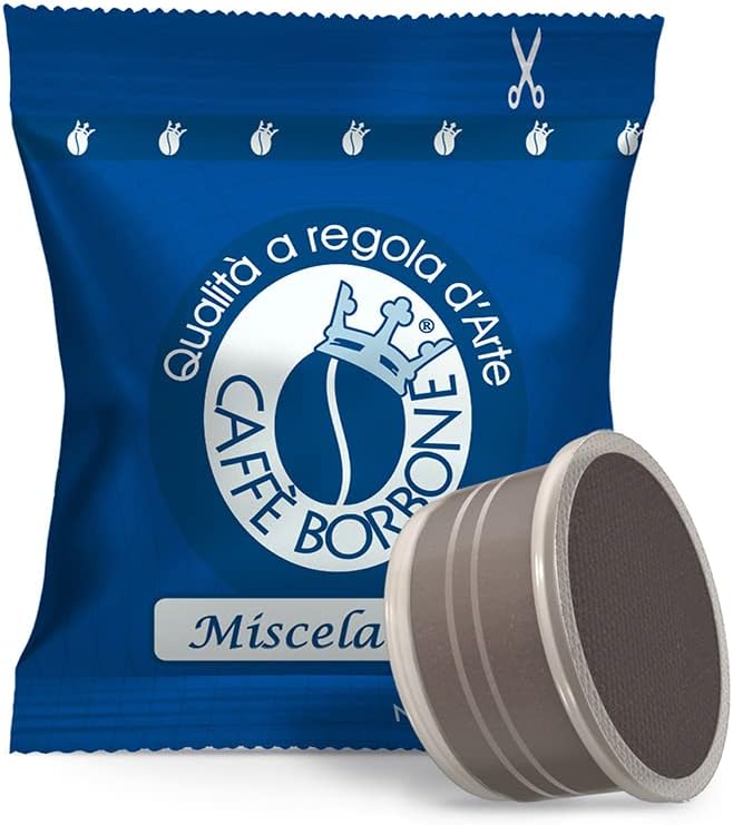 Caffè Borbone Compatible Lavazza Espresso Point 100 Coffee Pods, Blue Blend with Refined Taste, Powerful Character and Intense Aroma, Roasted and Freshly Packaged in Italy