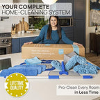 Ultimate Microfiber Cleaning Kit - Dry & Wet Mop for Hardwood, Tile, Vinyl Floors | 12Pack Microfiber Cloths | High Duster | Glass Cleaning Cloths | Reusable Mop Pads | Long Telescopic Handle