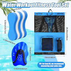 4 Pcs Swim Training Pull Buoy Hand Paddles Set Include 1 Big Mesh Backpack 1 Buoy 2 Hand Paddles with Adjustable Straps Swim Training Equipment Kit for Adults
