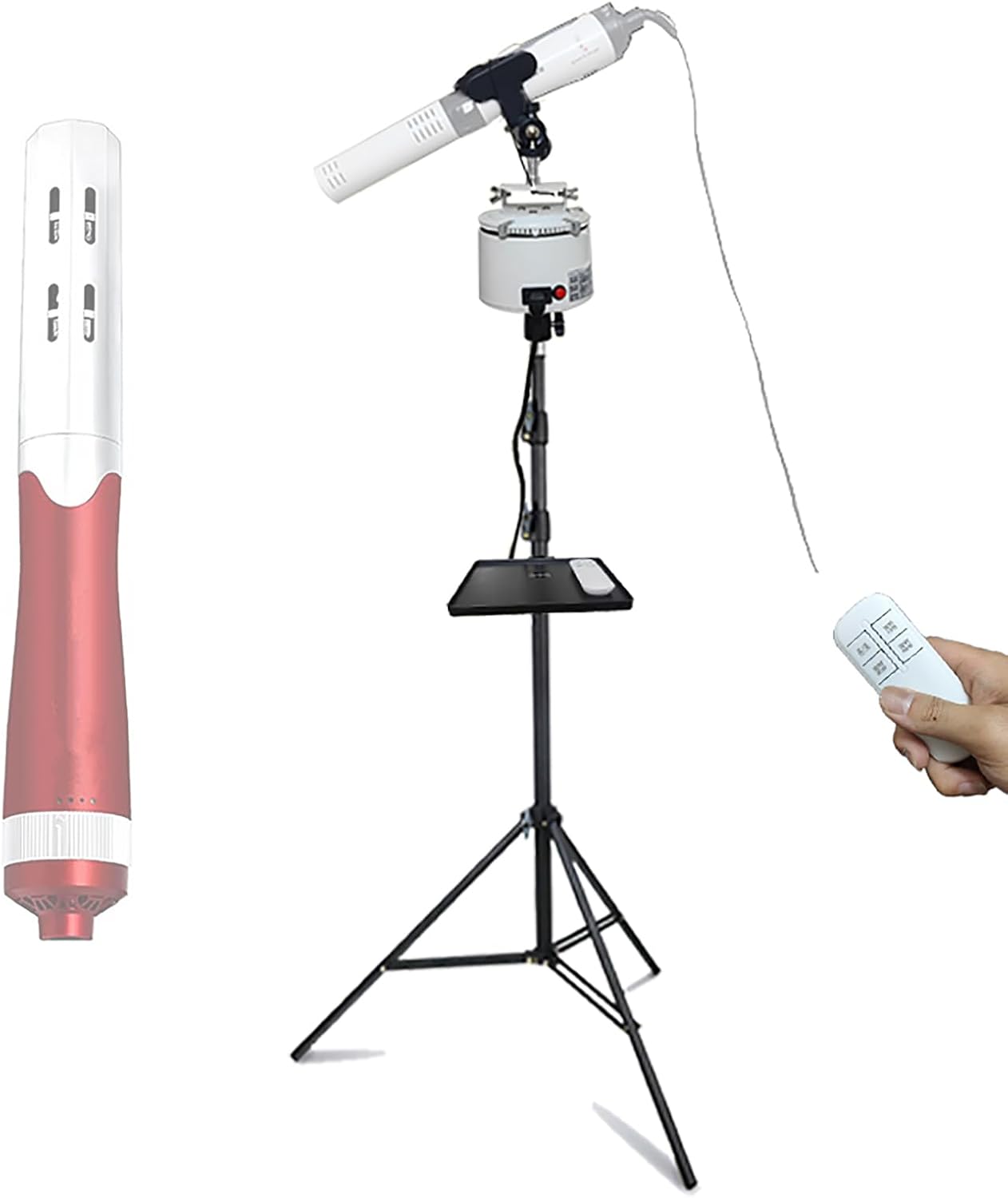 KEhtu Terahertz Physiotherapy Instrument Stand, 2.1M Self-Service Electric Rotating 3-pod with Remote Control, 30/60 Minute Timer Function, 0-360° Rotation Angle Adjustment