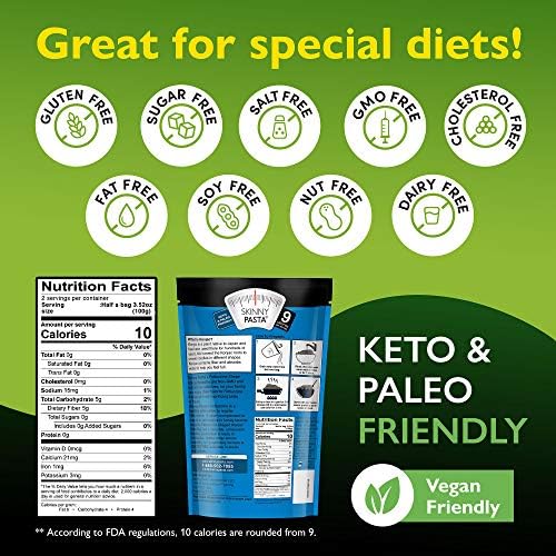 SKINNY PASTA Fettuccine - Healthy Konjac Shirataki Noodles, Low Carb Keto Pasta, Gluten Free, 6 Pack