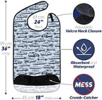 Adult Bibs for Eating: Reusable with Crumb Catcher Pocket - For Men and Women
