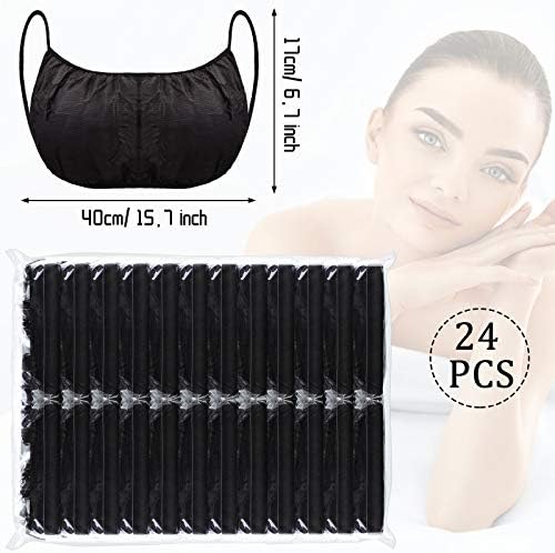 24 Pieces Disposable Nonwoven Bras Black Disposable Bra Women's Disposable Spa Bras Beauty Top Underwear Brassieres for Sunless Spray Tanning