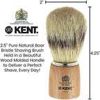 Kent VS70 Natural Badger Bristle Beechwood Shaving Brush for Men for Safety Razor, Shaving Razors for Men. Perfect Lather Shaving Brush for Shave Cream, Shaving Soap. Kent Luxury Shaving Since 1777