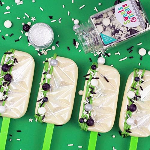 Sprinkles for Cake Decorating Edible Cake Decorations Fancy Soccer Sprinkles, Black and White Cake Cupcake Decorations Ice Cream Toppings for Cupcake Decorating