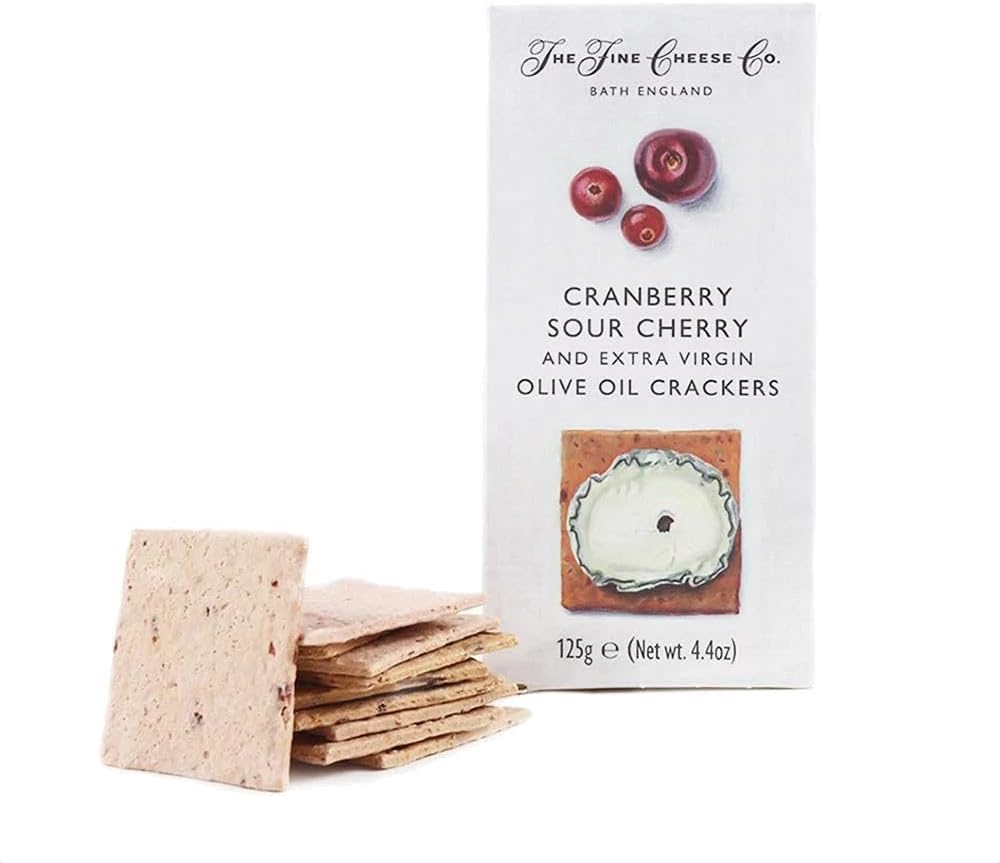 The Fine Cheese Co Cranberry, Sour Cherry & Extra Virgin Olive Oil Crackers | Imported from England | 4.4 ounce