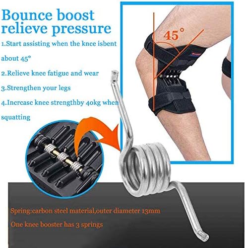 Power Knee Joint Support Knee Brace, Knee Booster,1 Pair Joint Support Stabilizer Pads for Men Women Knee Spring Brace, for Joint Pain Relief, Runners Knees