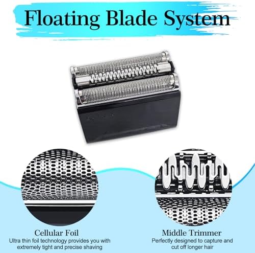 52B Replacement Head Compatible With Series 5, 52B Wet and Dry Replacement Foil and Cutter for Braun Electric Shaver S5, 5020, 5020S, 5030, 5030S, 5035, 5035S, 5040, 5040S, 5050