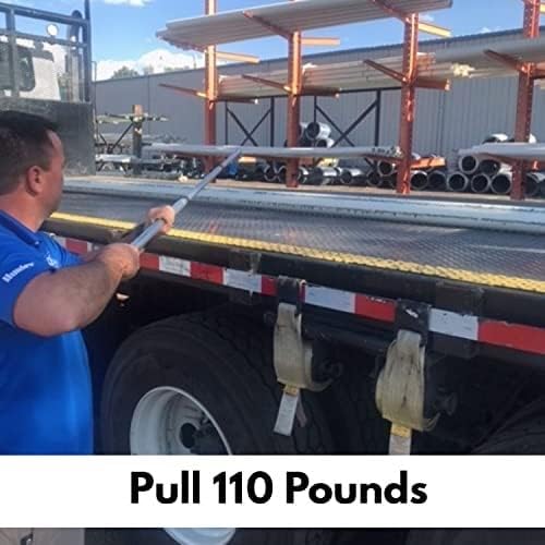 GRAB-IT 6 ft Truck Cargo Retriever | Heavy Duty Grabber Reach Tool - 110 Pound Pull | Rust Resistant Aluminum and Stainless Steel (Pole & Hook Only)