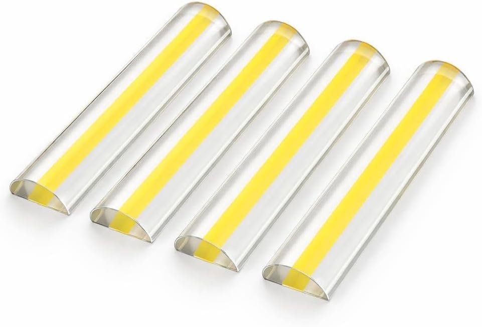 4Pack Acrylic Reading Line Magnifier, Half-Round Bar Magnifier for Books, Documents & Newspapers, Crystal Clear, Lightweight & Distortion-Free, Ideal for Seniors