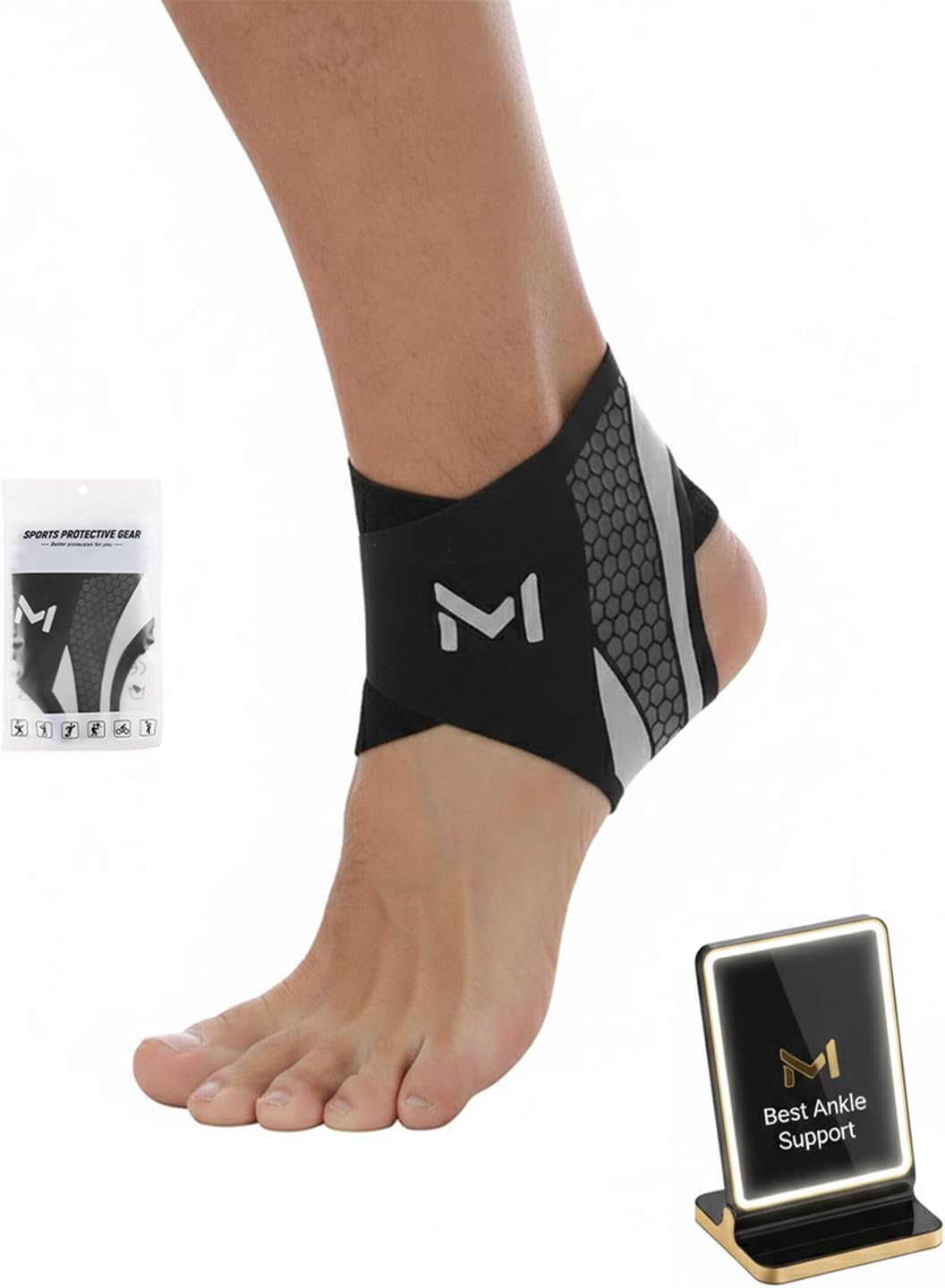 Ankle Brace Compression Support Stabilizer Lace-Up Sports Basketball Sprain Recovery Men Women Adjustable Foot Ankle Orthopedic Grade Tendonitis Protection