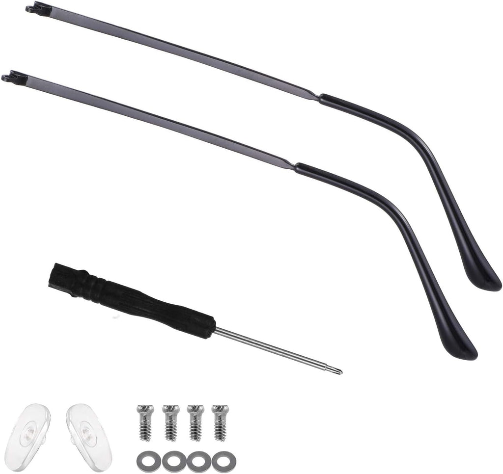 Gjinxi 1 Pair Metal Glasses Arm Replacement, Universal Eyeglasses Repair Kit with Screws and Glasses Legs Replacement, Eye Glasses Tightening Kit Include Screws, Washers, Screwdrivers