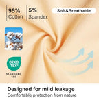 Battewa Cotton Incontinence Underwear for Women High Waisted Leak Proof Panties Bladder Leak Protective Briefs Adult Pee Proof Assurance Underwear (4Beige, L, 4 Pack)