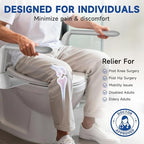 DOZAWA Toilet Safety Rails for Seniors, Heavy Duty Toilet Rails with Foldable Handles, Space-Saving Toilet Assist Arms, Toilet Bars for Elderly, Pregnant, Mobility Impaired, Support Up to 480LBS