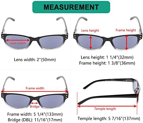Eyekepper Classic Reading Glasses for Men 5 Pack Spring Hinges Readers