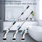 Electric Spin Scrubber, Cordless Cleaning Brush Scrubber for Home, 8 Replaceable Brush Heads-90Mins Work Time, 3 Adjustable Size, 2 Speeds for Bathroom Shower Bathtub Glass Car