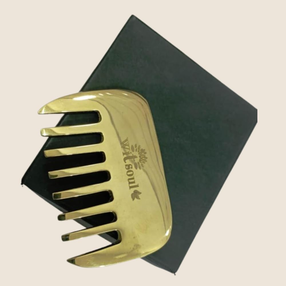 WITSOUL Bronze Kansa Gua Sha Massage Tool for Head Massager - kansa Comb Big Size