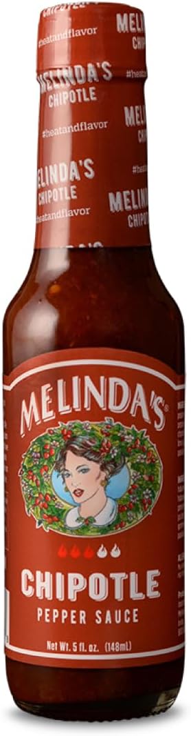 Melinda’s Chipotle Hot Sauce - Made with Chipotle Peppers, Habanero Peppers, Carrots, Onion, Papaya & Lime Juice - Keto, Vegan, Gluten Free Hot Sauce - 5oz, 1 Pack