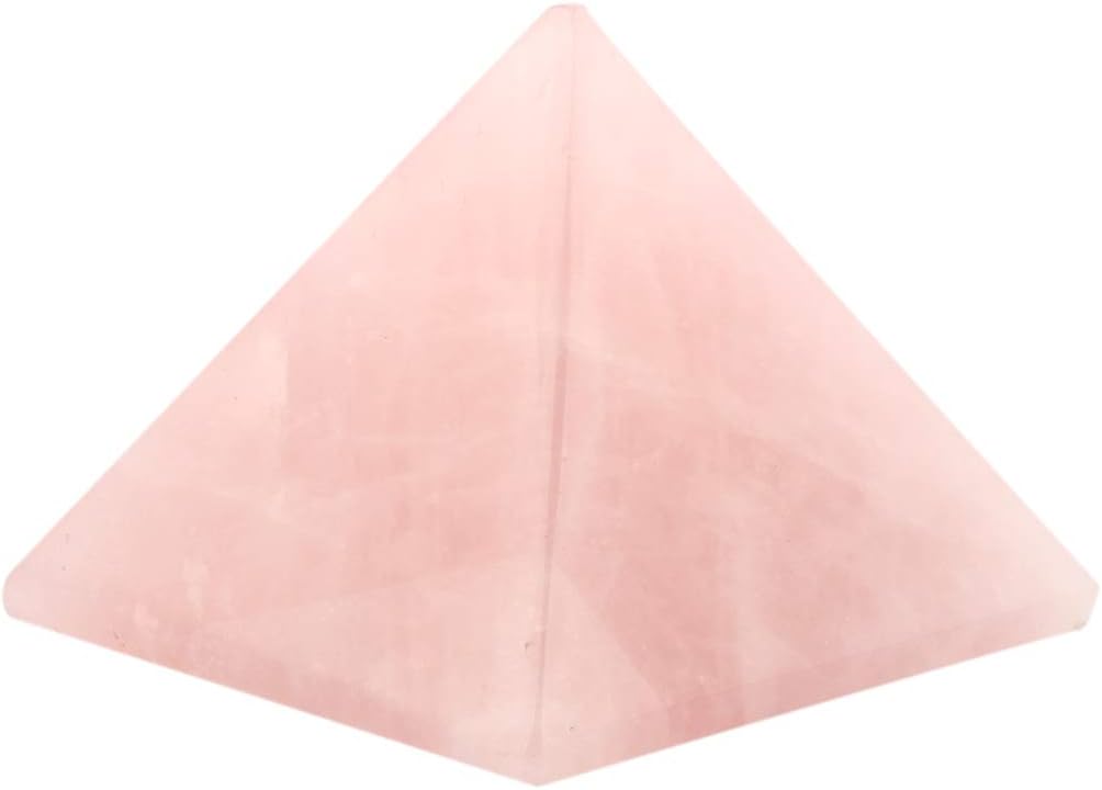 1.5" Natural Rose Quartz Pyramid Chakra Healing Crystal Reiki Stone Gemstone Radiation Deflection Home Decor Gift Decoration Crafts