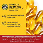 Nature Made Fish Oil Omega 3 Supplements, 2000mg Per Serving Softgels, Omega 3 Fish Oil for Healthy Heart Support, 250 Softgels, 125 Day Supply