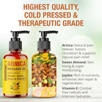 Seven Minerals Arnica Sore Muscle Massage Oil for Massage Therapy - 4 oz - Ideal for Professional or at-Home Body Massage.