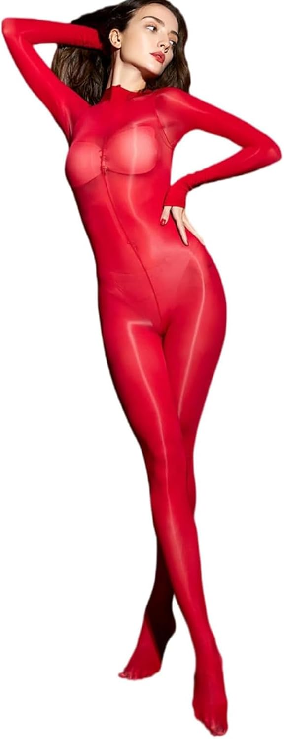 Body Stockings for Women Sheer Full Body Stocking 8D Oil Shiny Bodystocking Glossy Pantyhose