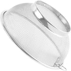 Zerodeko Stainless Steel Mesh Net Colander Strainer Basket Drainer Fine Mesh Strainer Rice Washing Bowl Sieve Sifters for Washing Fruit Vegetable Rice 26.3CM