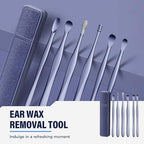 Ear Cleaner, 6pcs Ear Wax Removal Kit, Professional Ear Cleaning Tool Kit, Portable Stainless Steel Ear Pick Set with Cleaning Storage Box (Blue)