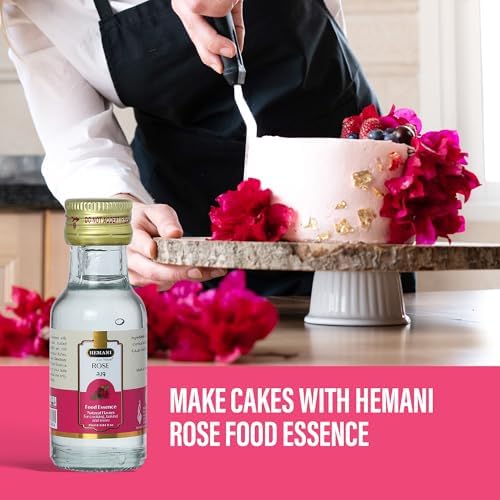 Hemani Rose Food Essence 25mL - Alcohol-Free Rose Flavoring for Sheer Korma, Kheer & Eid Desserts | Halal Certified | Since 1949