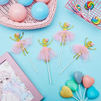 Blulu 48 Pieces Ballerina Cupcake Toppers Tutu Dress Ballet Cupcake Picks Glitter Ballet Cake Decorations Girl Toothpicks Cake Decor for Girls Birthday Party Favors Supplies