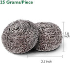 COOLJOB 6/12 Pack Stainless Steel Scrubber Sponges, Heavy Duty Tough Metal Scouring Pads for Dishes, Pans, Pots, Ovens, Uncoated Cookware, Powerful to Clean Grease Dirt Oil or Rust (Sliver, 25 Grams)