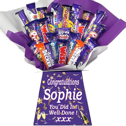 Personalized Chocolate Candy Hamper Gift Bouquet Made With FERRERO (red & gold)