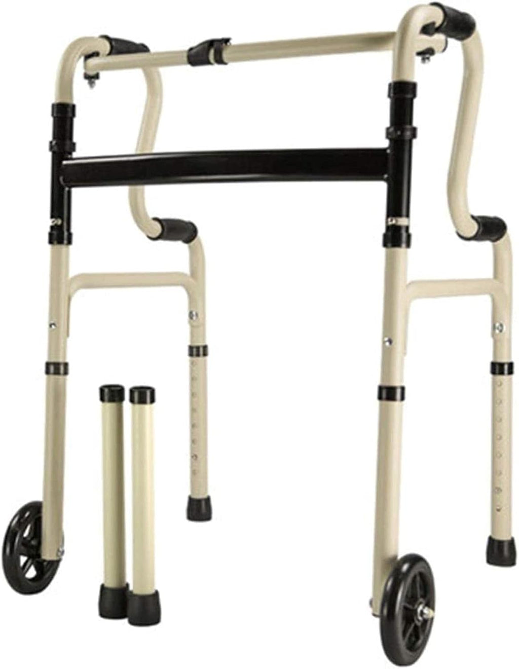 Rollator Walker Walking Frame Folding Portable Aluminum Alloy Belt Wheel Without Wheel Dual-use/Multi-Function Walking Aid/Small Gift